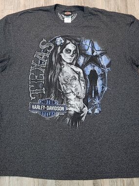 Harley-Davidson Charcoal Gray Texas Skull Woman Graphic Tee